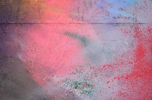 A large fragment of the graffiti pattern applied to the wall with aerosol paint. The gradient between several colors is carried out by spraying the paint. Abstract background image photo