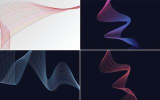 Set of 4 vector line backgrounds perfect for any project