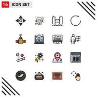 paquete de iconos de vectores de stock de 16 signos y símbolos de línea para gps satelitales flecha de rotación cruzada elementos de diseño de vectores creativos editables