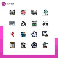 paquete de iconos de vector de stock de 16 signos y símbolos de línea para el gráfico de ecualización de estudio ecualizador vacaciones elementos de diseño de vector creativo editable