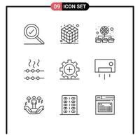 conjunto de 9 iconos de interfaz de usuario modernos signos de símbolos para elementos de diseño de vectores editables de cuidado de la salud de la red hospitalaria ac