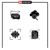 Universal Icon Symbols Group of Modern Solid Glyphs of chat imagination message technology vision Editable Vector Design Elements