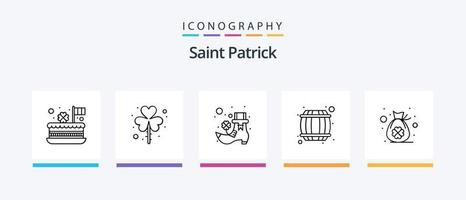 Saint Patrick Line 5 Icon Pack Including patrick. irish. patrick. ireland. saint patrick. Creative Icons Design vector