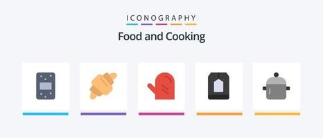 Paquete de 5 iconos de comida plana que incluye bebida. té. alimento. alimento. Ceilán. diseño de iconos creativos vector