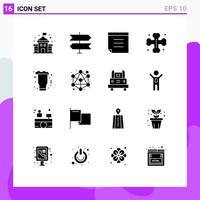 16 iconos creativos signos y símbolos modernos de conexión vino murciélagos fiesta celebración elementos de diseño vectorial editables vector