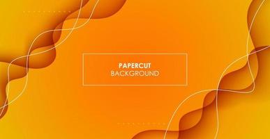 minimal abstract orange wavy line and shadow background. eps10 vector
