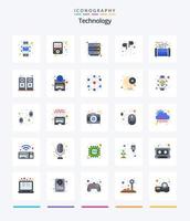 Creative Technology 25 Flat icon pack  Such As processor. mobile. server. circuit. music vector