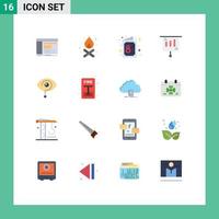 Group of 16 Modern Flat Colors Set for curious money card marketing symbol Editable Pack of Creative Vector Design Elements