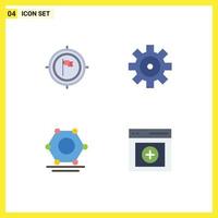 4 Creative Icons Modern Signs and Symbols of aim network flag vehicles communication Editable Vector Design Elements