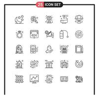 Modern Set of 25 Lines Pictograph of air yoga trophy spa honey Editable Vector Design Elements