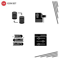 Group of Solid Glyphs Signs and Symbols for database judge storage vintage arts Editable Vector Design Elements
