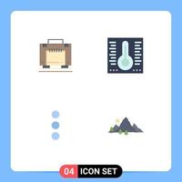 Set of 4 Modern UI Icons Symbols Signs for hotel ui luggage spa landscape Editable Vector Design Elements