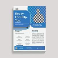 Creative plumbing service flyer, Leaflet, Handbill, Handbill Design Template vector