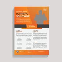 Creative plumbing service flyer, Leaflet, Handbill, Handbill Design Template vector