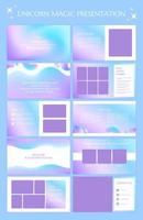 Set of modern powerpoint presentation template. Presentation design, portfolio vector templates with flowing colorful trendy gradients of geometric shapes. Slide page, flyer, website, company profile