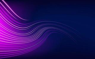 Abstract wallpaper of blue and purple lines trails with motion blur effect in the dark, texture of neon light, cover background. Technology dynamic concept of energy speed road for banner or flyer. vector