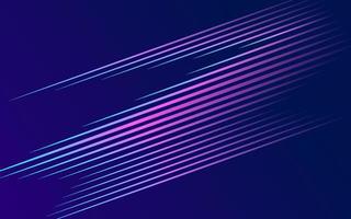 Abstract wallpaper of straight blue and purple lines in the dark space, texture of neon light, cover background. Technology dynamic concept of energy for banner or flyer. vector