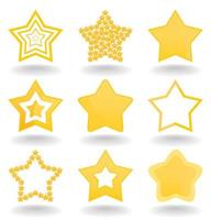 conjunto de iconos de estrellas doradas. una ilustración vectorial vector