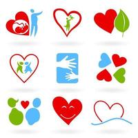 Set of icons on a love theme. A vector illustration