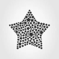 estrella hecha de pequeñas estrellas. una ilustración vectorial vector