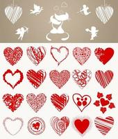 Set of icons on a theme heart. Vector illustration