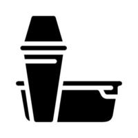 thermos and lunchbox glyph icon vector illustration