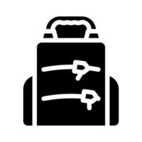 backpack lunchbox glyph icon vector illustration black