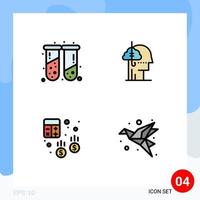 Universal Icon Symbols Group of 4 Modern Filledline Flat Colors of blood account test tubes catch business Editable Vector Design Elements