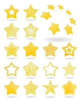 Set of icons of gold stars. A vector illustration