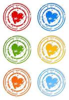 Set of icons on a theme heart. Vector illustration