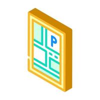 parking location on map isometric icon vector illustration