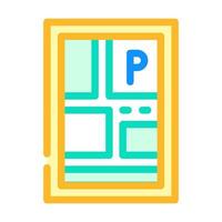 ubicación de estacionamiento en el mapa icono de color ilustración vectorial vector