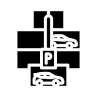 multi-level parking glyph icon vector illustration