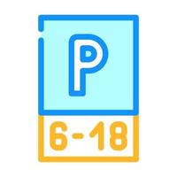 parking working time mark color icon vector illustration