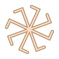 Kolyadnyk, a Slavic symbol decorated with an ornament of Scandinavian weaving. Beige trendy design vector