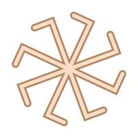 Kolyadnyk, a Slavic symbol decorated with an ornament of Scandinavian weaving. Beige trendy design vector