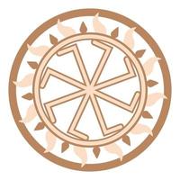 Kolyadnyk, a Slavic symbol decorated with an ornament of Scandinavian weaving. Beige trendy design vector