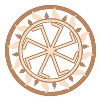 Kolyadnyk, a Slavic symbol decorated with an ornament of Scandinavian weaving. Beige trendy design vector