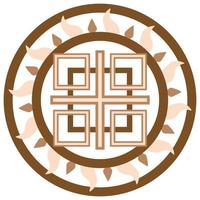 Makosh, a Slavic symbol decorated with an ornament in a wreath of Scandinavian weaving. Beige trendy design vector