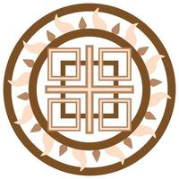 Makosh, a Slavic symbol decorated with an ornament in a wreath of Scandinavian weaving. Beige trendy design vector