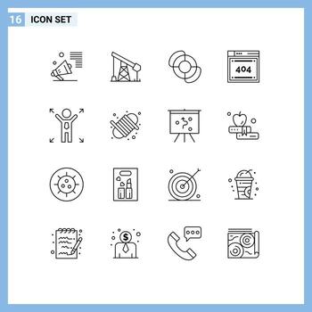 16 Universal Outlines Set for Web and Mobile Applications man codiing gass code file Editable Vector Design Elements