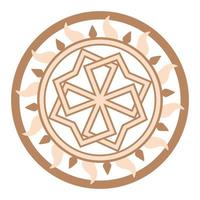 Molvinets, a Slavic symbol decorated with Scandinavian weaving ornaments. Beige trendy, design with runes vector