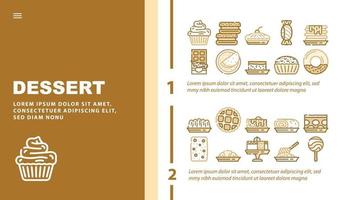 Dessert Delicious Food Landing Header Vector