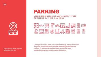 Parking Transport Landing Header Vector