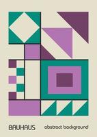 Minimal vintage 20s geometric design posters, wall art, template, layout with primitive shapes elements. Bauhaus retro pattern background, vector abstract circle, triangle and square line art.