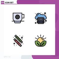 Modern Set of 4 Filledline Flat Colors and symbols such as business candies finance infrastructure dessert Editable Vector Design Elements