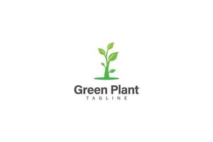 Green plant logo design vector