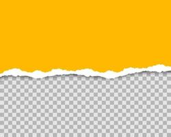 Yellow torn paper with soft shadow on transparent background vector