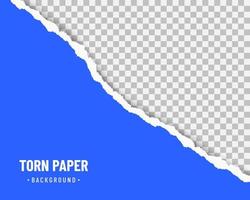 papel rasgado azul con sombra suave sobre fondo transparente vector