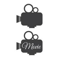 Movie camera icon production film icon sign symbol design vector